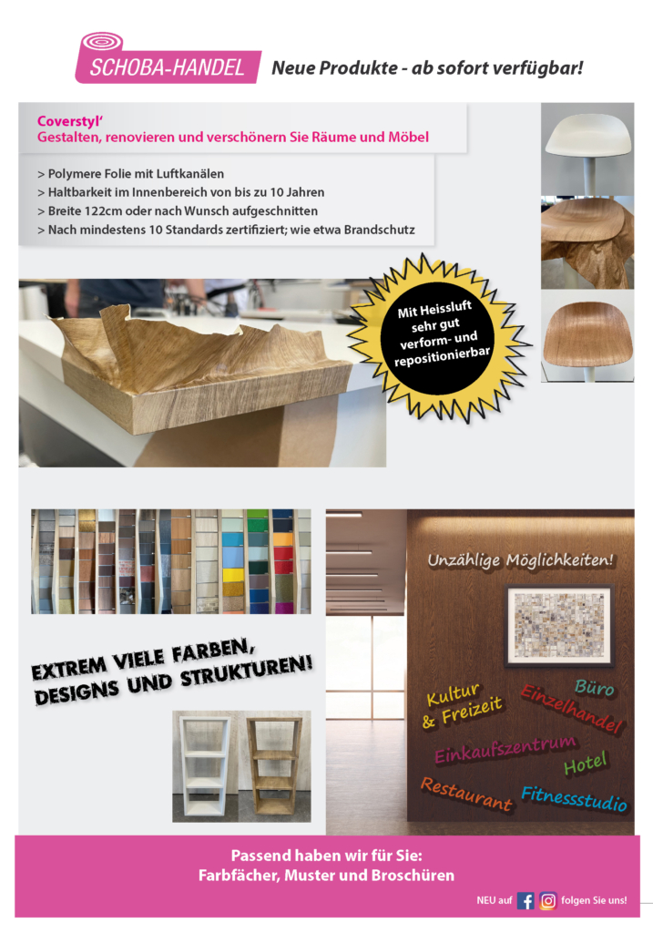 Cover Styl' Selbstklebefolien für die Innendekoration von Möbeln und Räumen. 